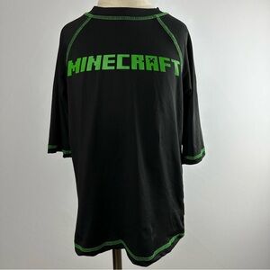 MOJANG MINECRAFT kid's black & green rashguard - size 8